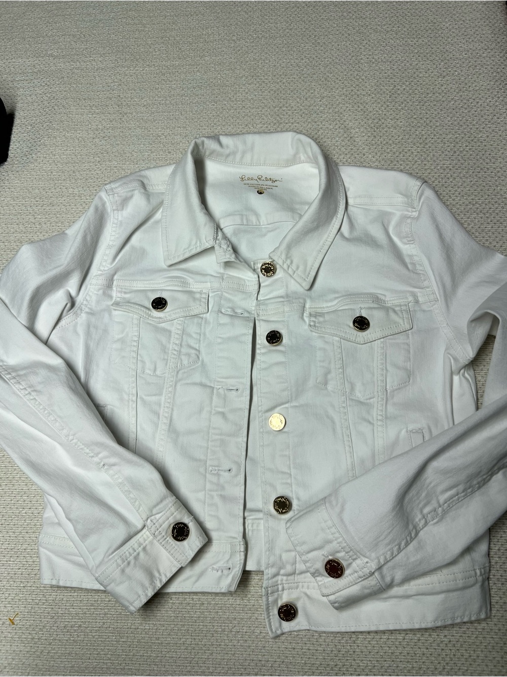 lilly pulitzer white denim jacket Medium